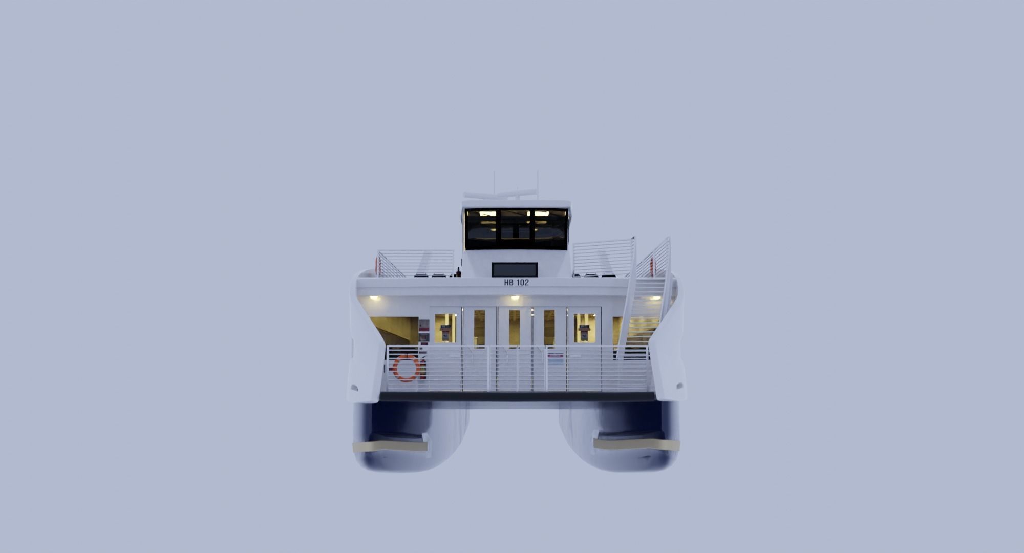Nyc Ferry - New York Full Interior Low-poly 3D model_19