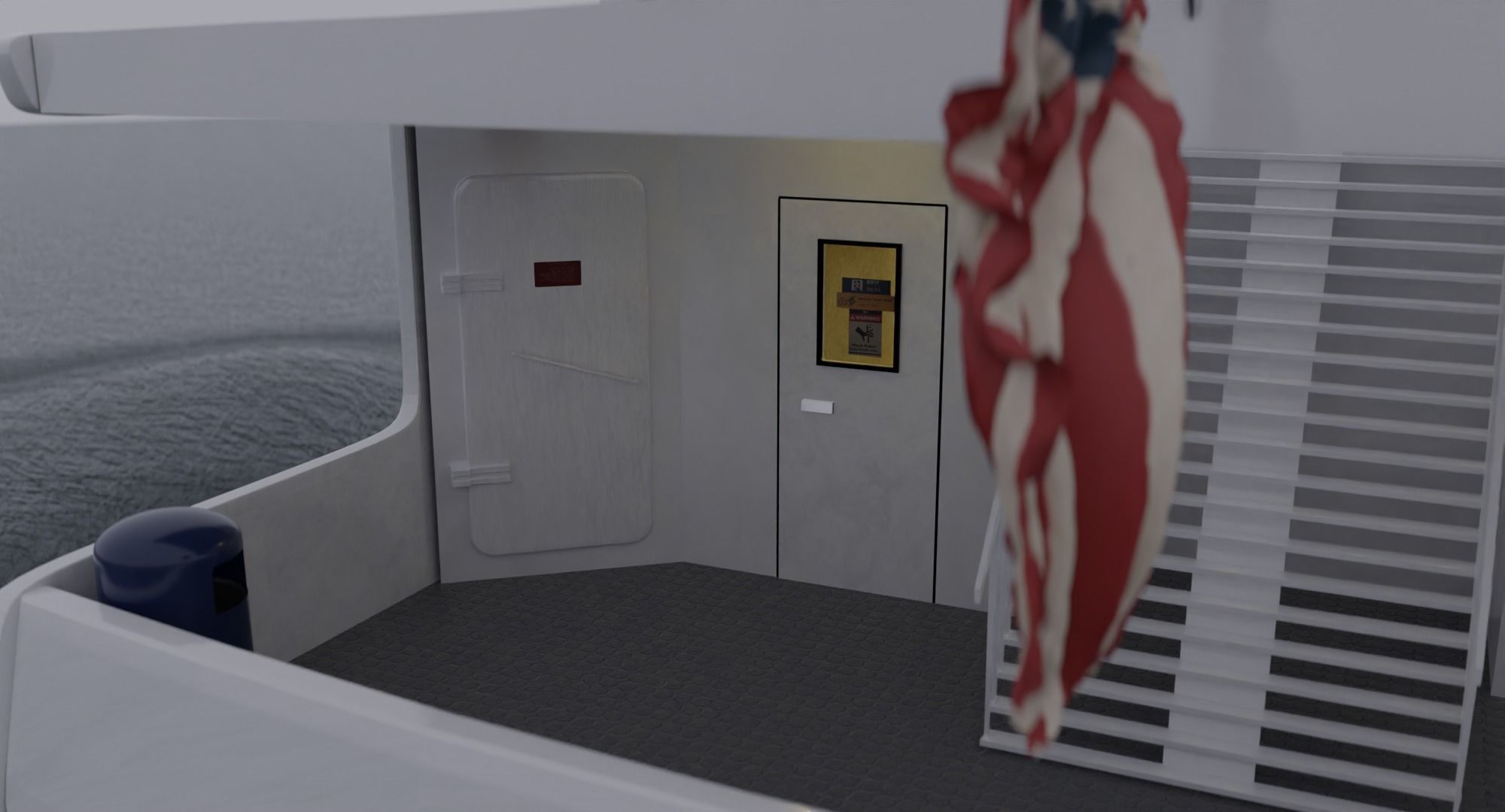 Nyc Ferry - New York Full Interior Low-poly 3D model_13