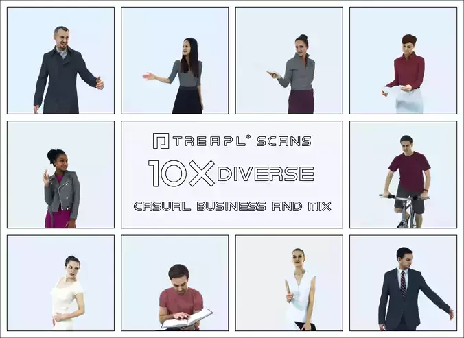 XAG07 10X Business Casual Man Black African Asian Woman 004