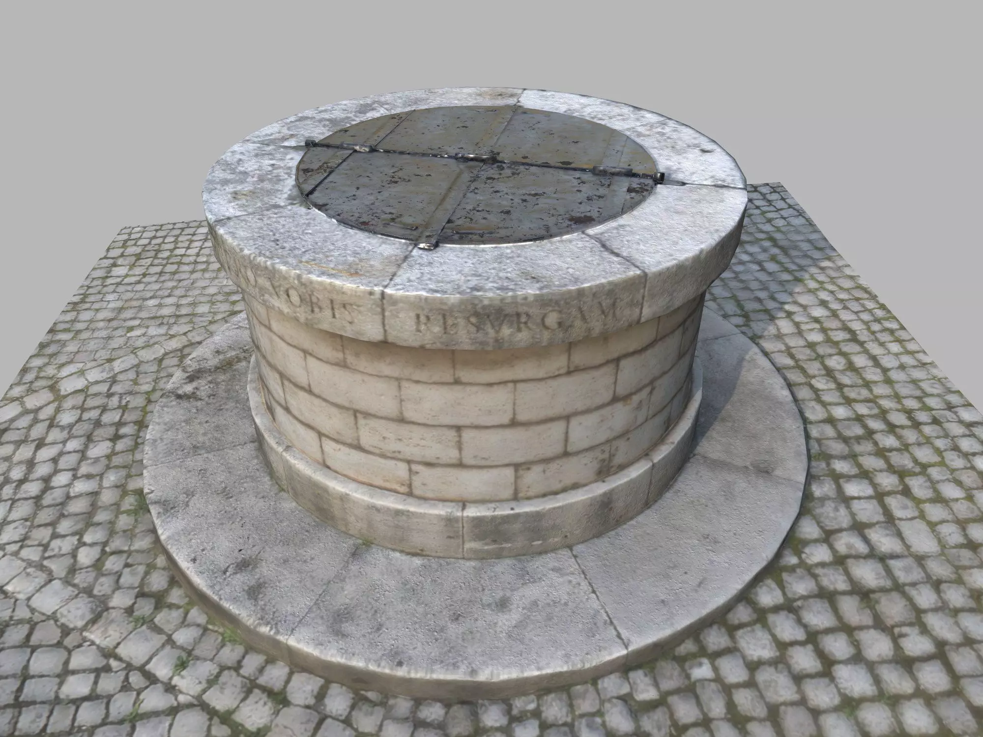 Water well Low-poly 3D model_0