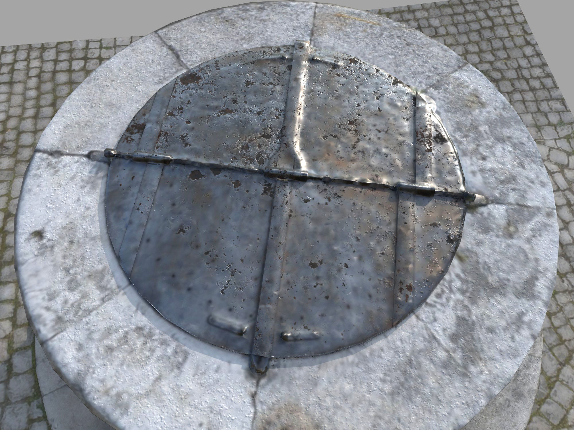 Water well Low-poly 3D model_6