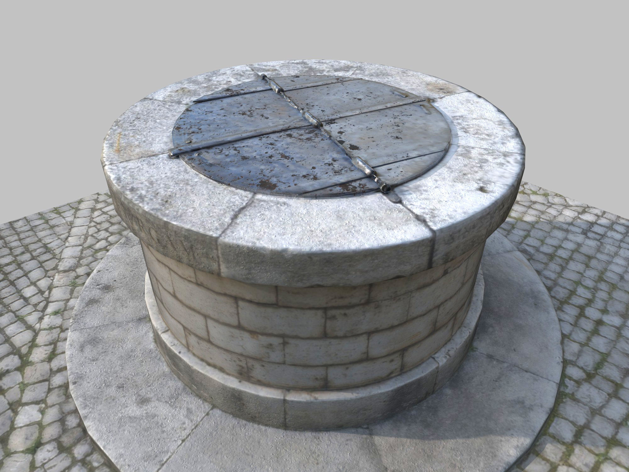Water well Low-poly 3D model_2