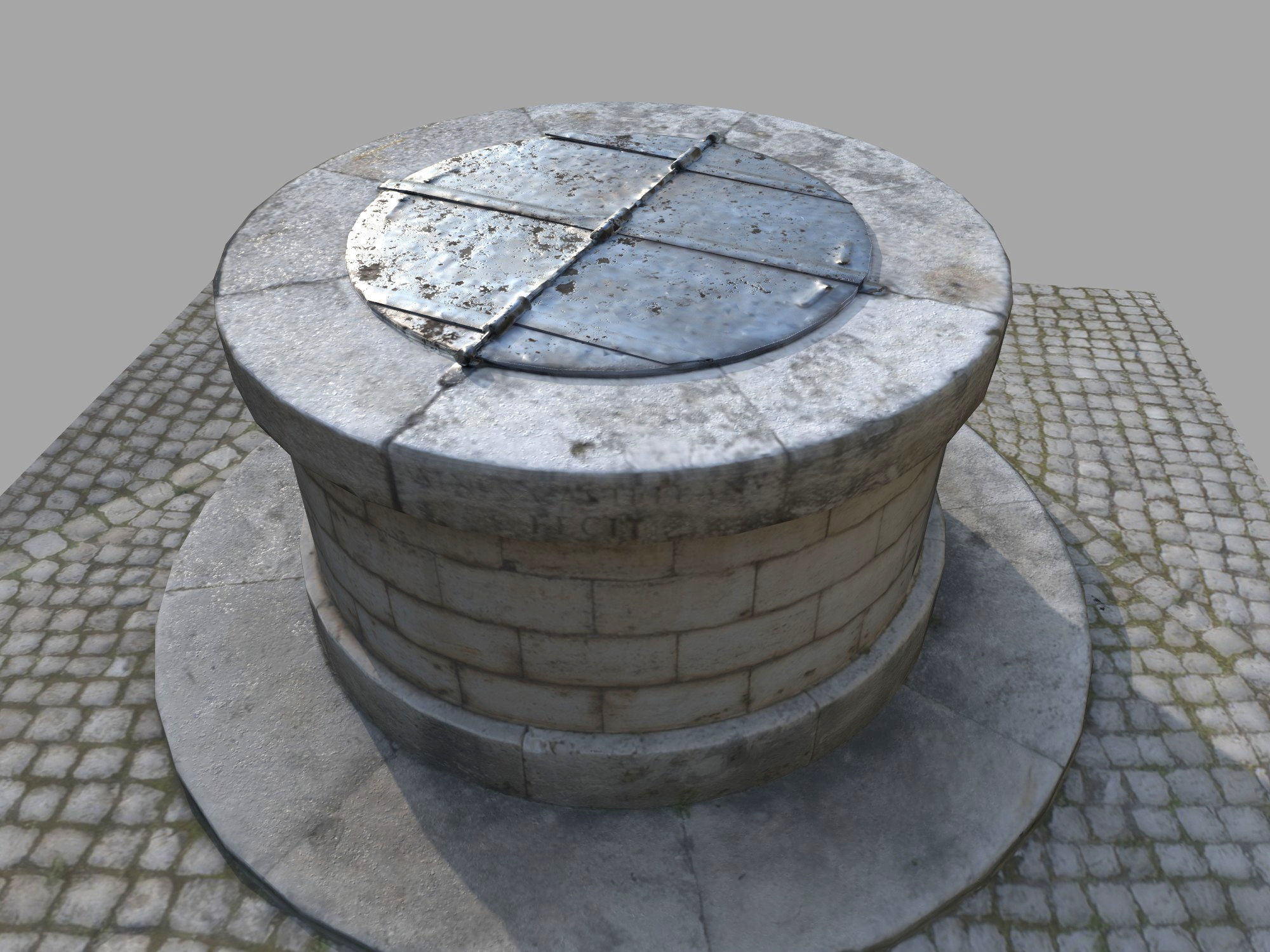 Water well Low-poly 3D model_3