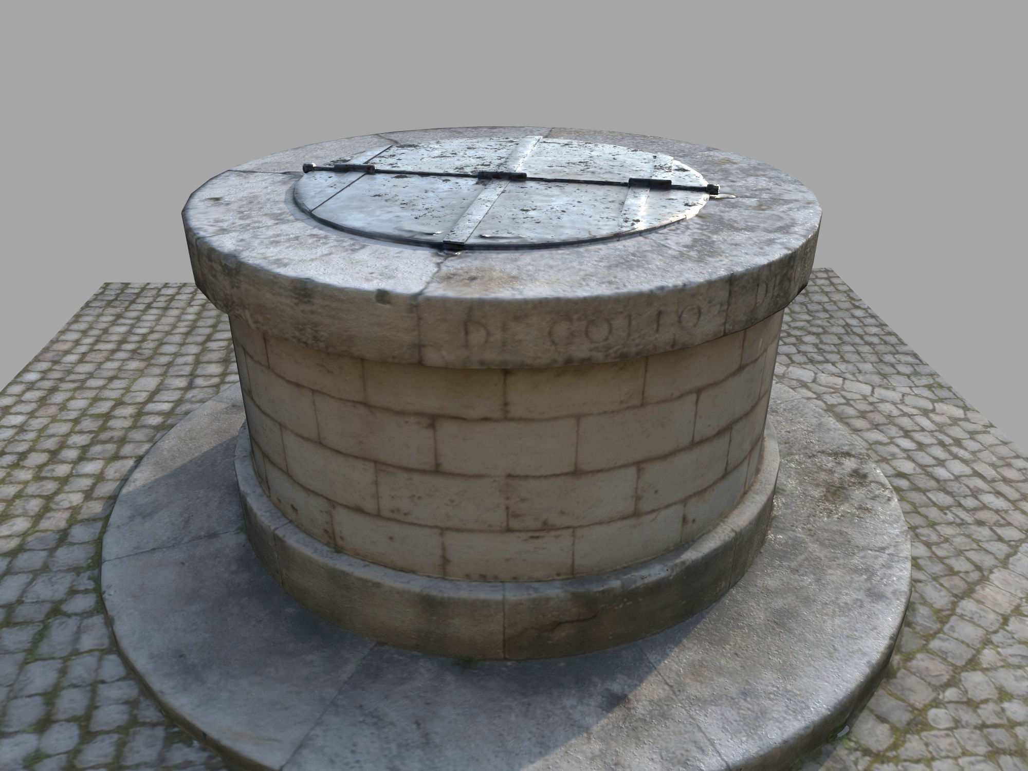 Water well Low-poly 3D model_5