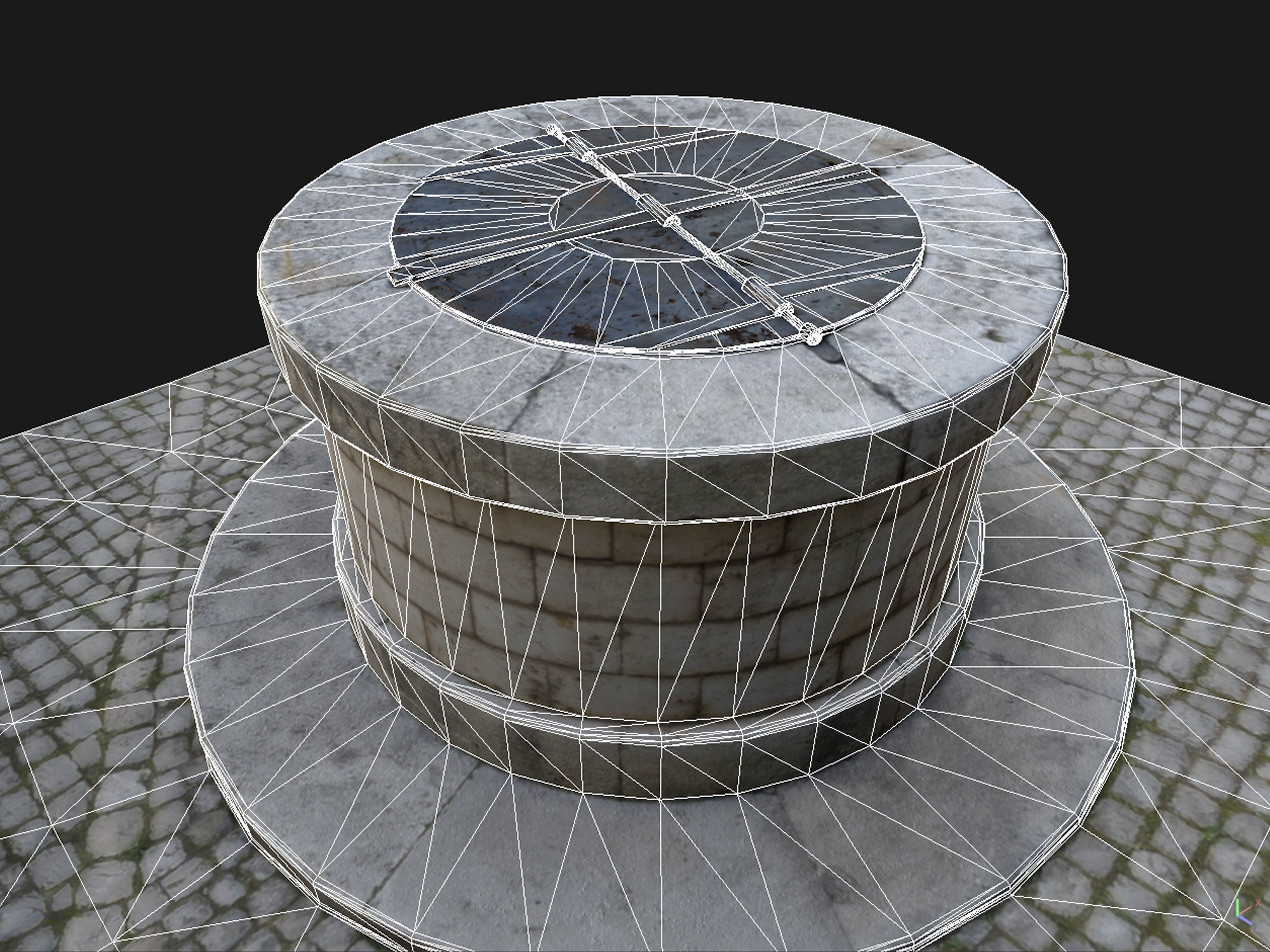 Water well Low-poly 3D model_9