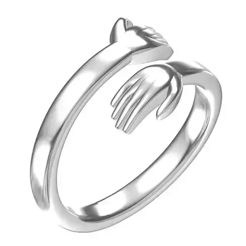 Hugging Hand Engagement Ring 3D print model