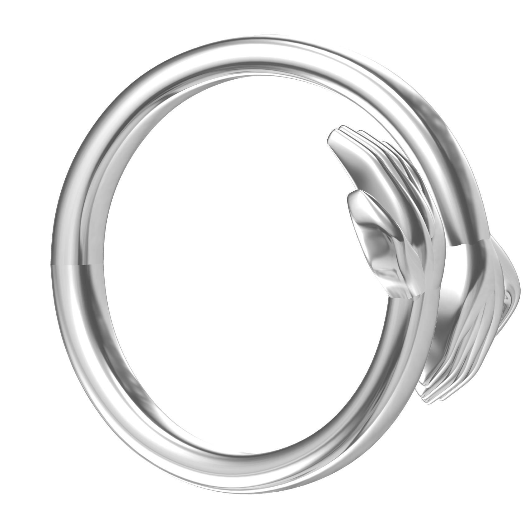Hugging Hand Engagement Ring 3D print model_7