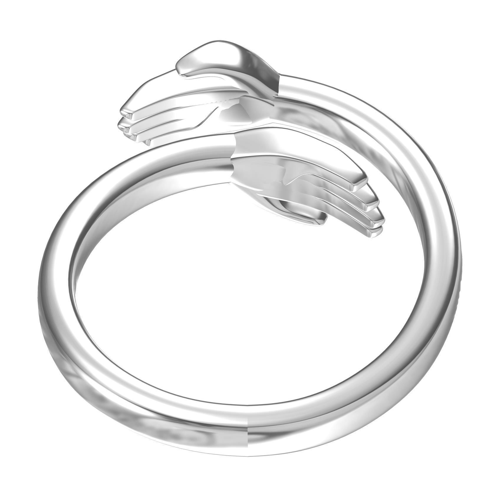 Hugging Hand Engagement Ring 3D print model_6