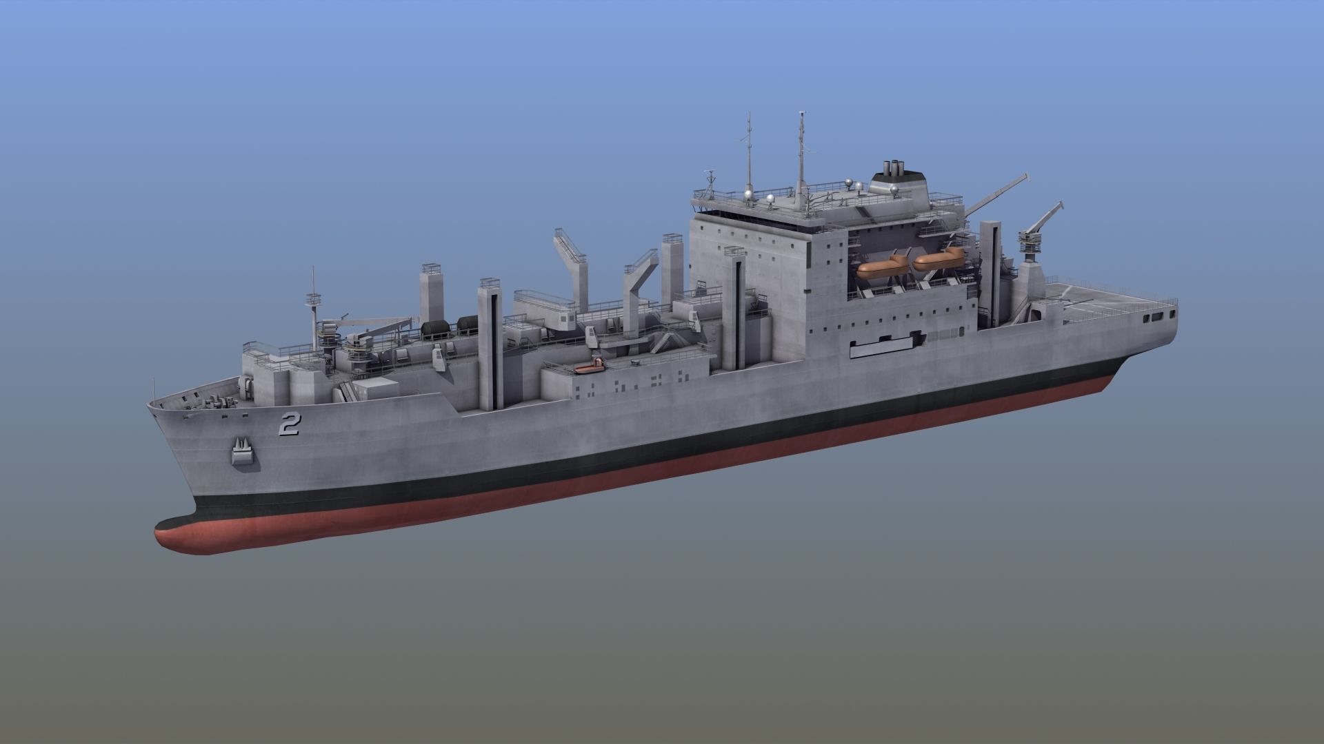 Lewis and Clark Class Replenishment Ship 3D model_1