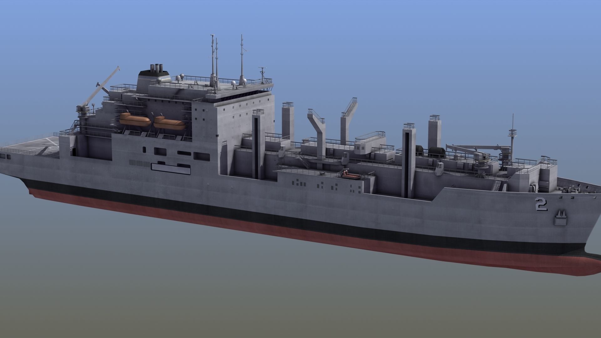 Lewis and Clark Class Replenishment Ship 3D model_7