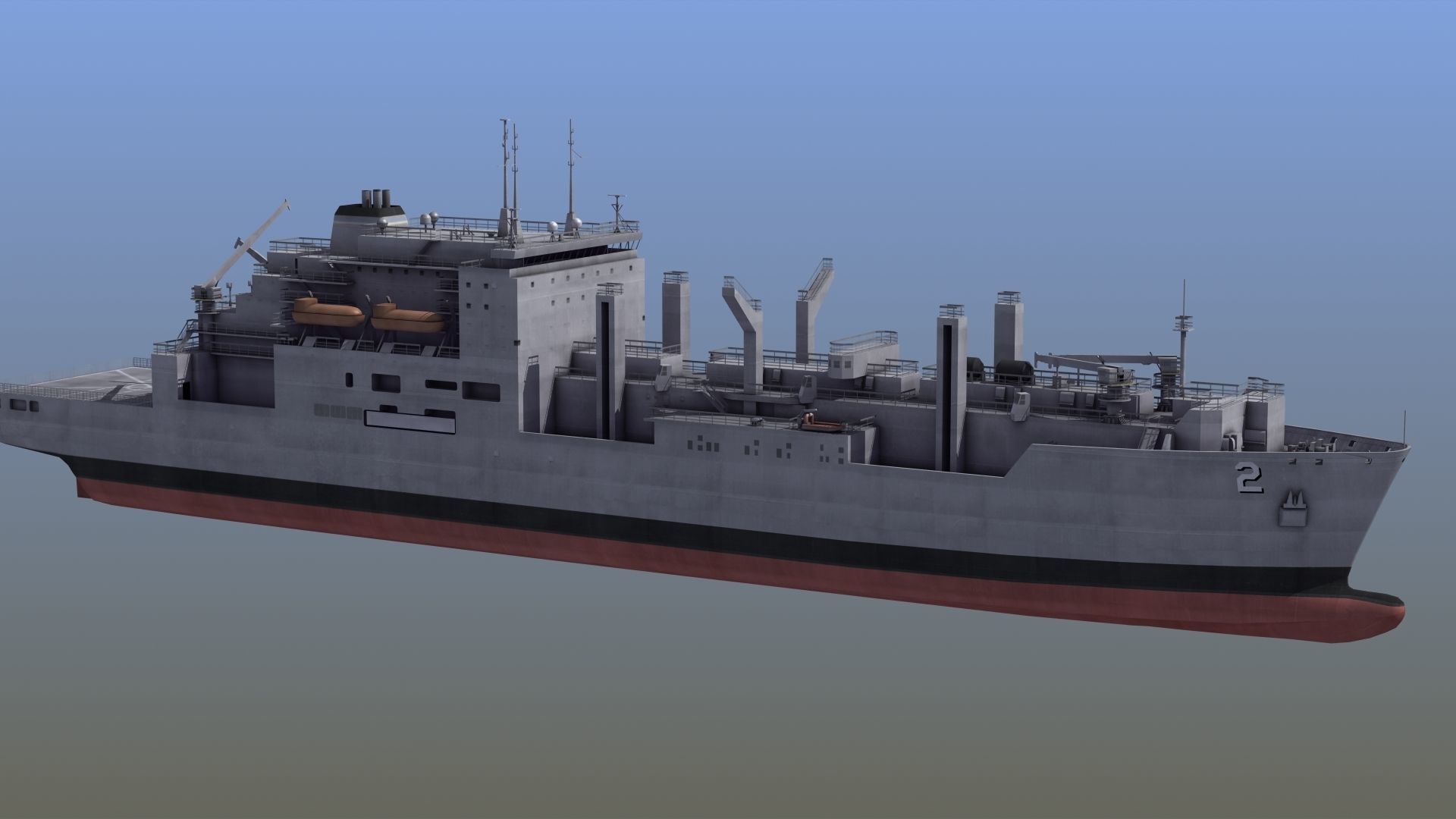 Lewis and Clark Class Replenishment Ship 3D model_10