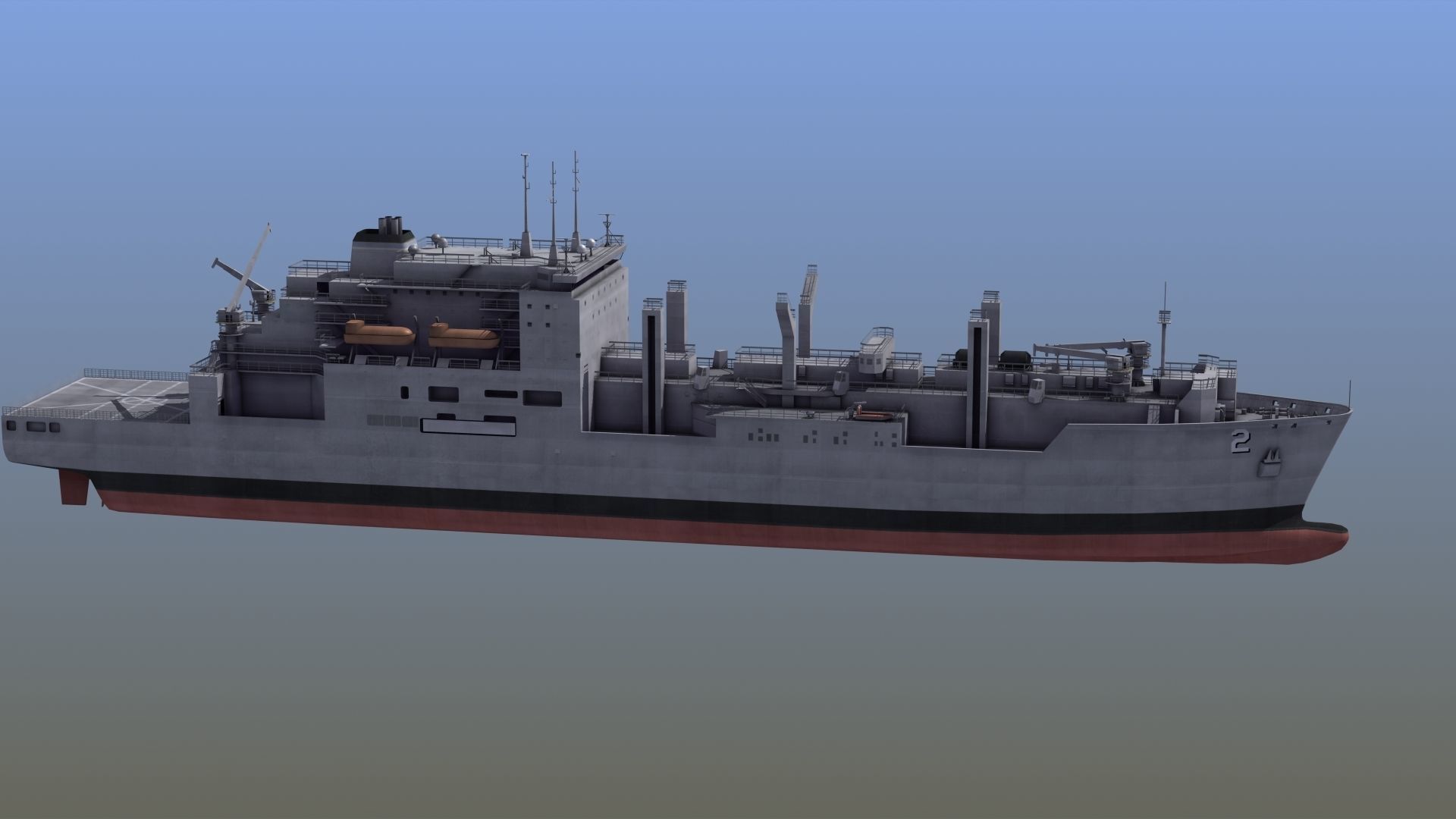 Lewis and Clark Class Replenishment Ship 3D model_9