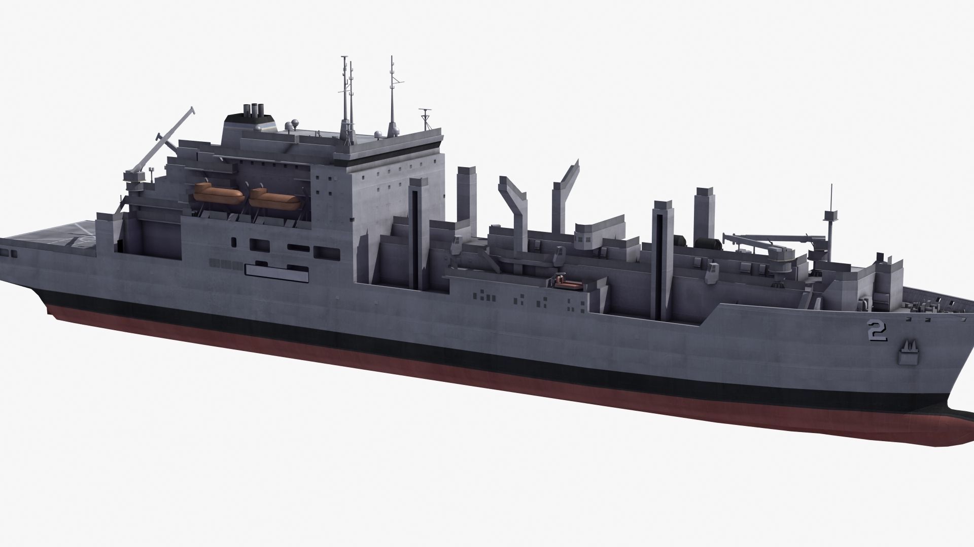 Lewis and Clark Class Replenishment Ship 3D model_25