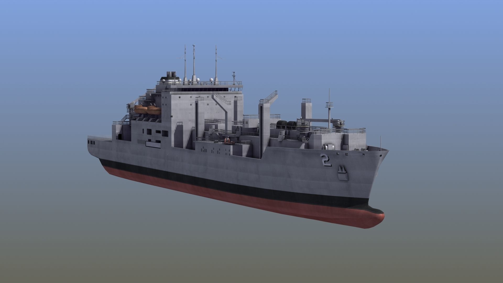 Lewis and Clark Class Replenishment Ship 3D model_11