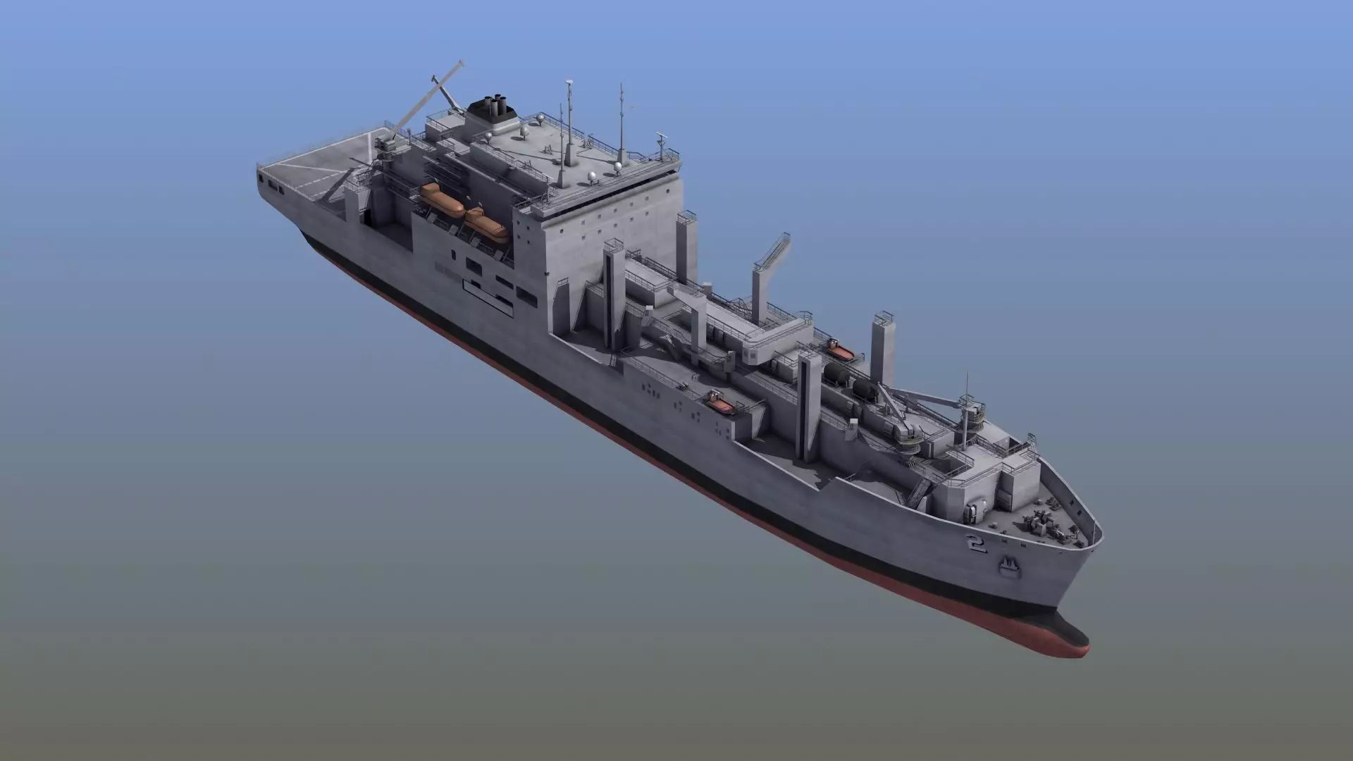 Lewis and Clark Class Replenishment Ship 3D model_0