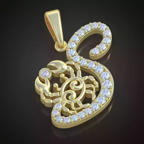 Cancer Pendant model 3D 0210 printable model8