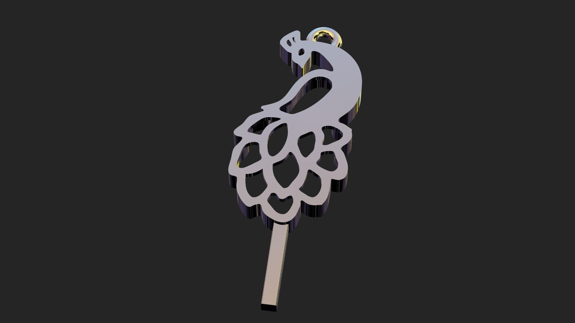 Peacock bed pendant 3D print model_3