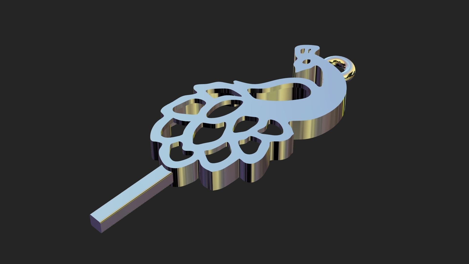 Peacock bed pendant 3D print model_5