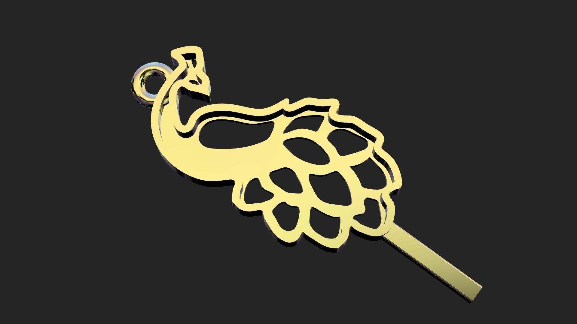 Peacock bed pendant 3D print model_14