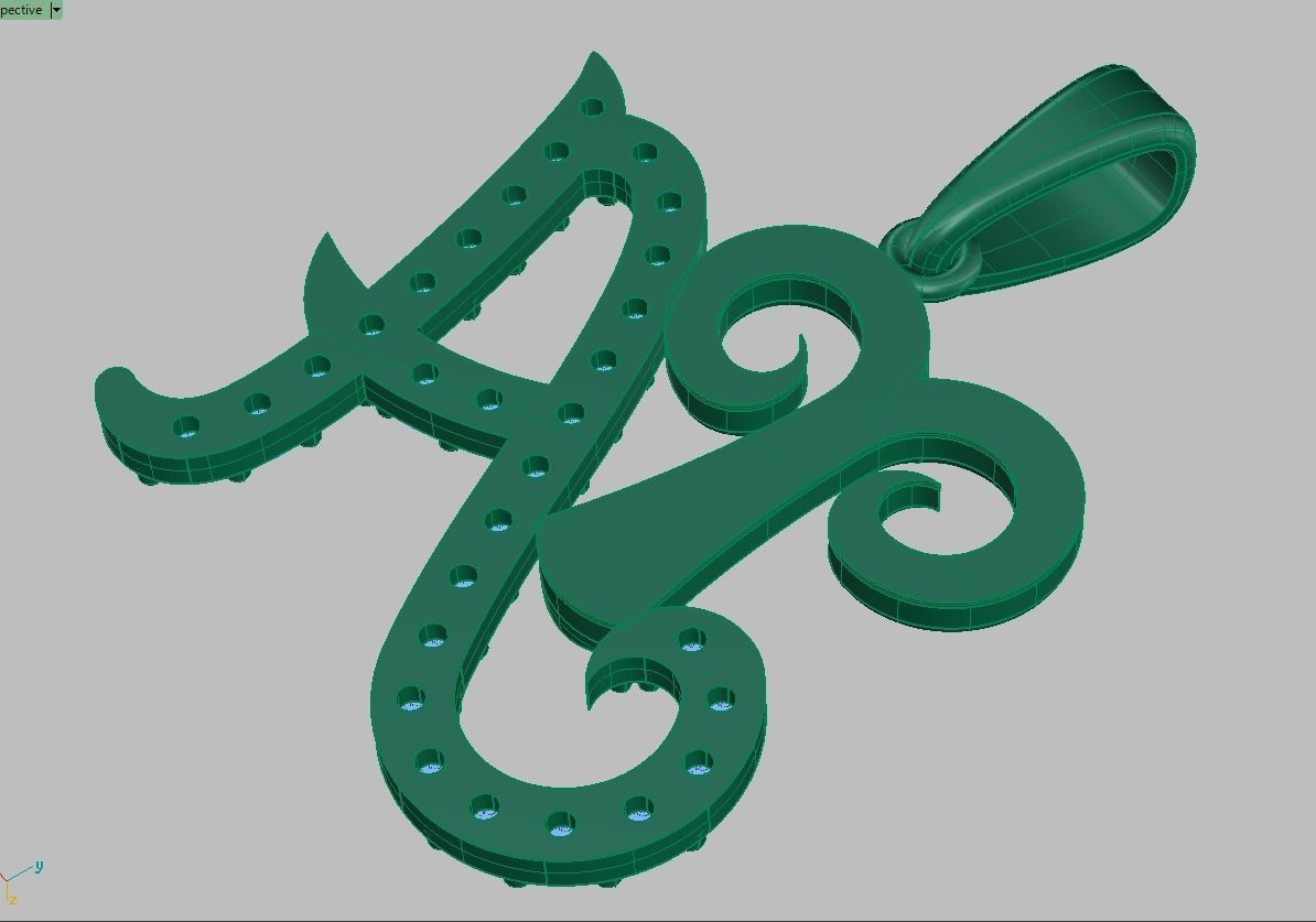 Aries with Letter A Pendant model 3D 0212 printable model 3D print model_8