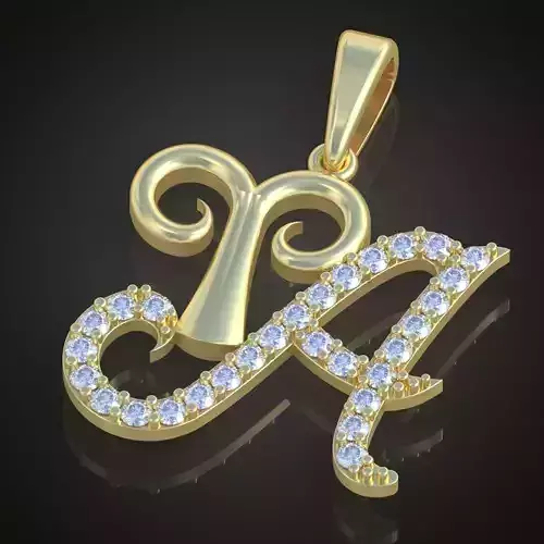 Aries with Letter A Pendant model 3D 0212 printable model 3D print model
