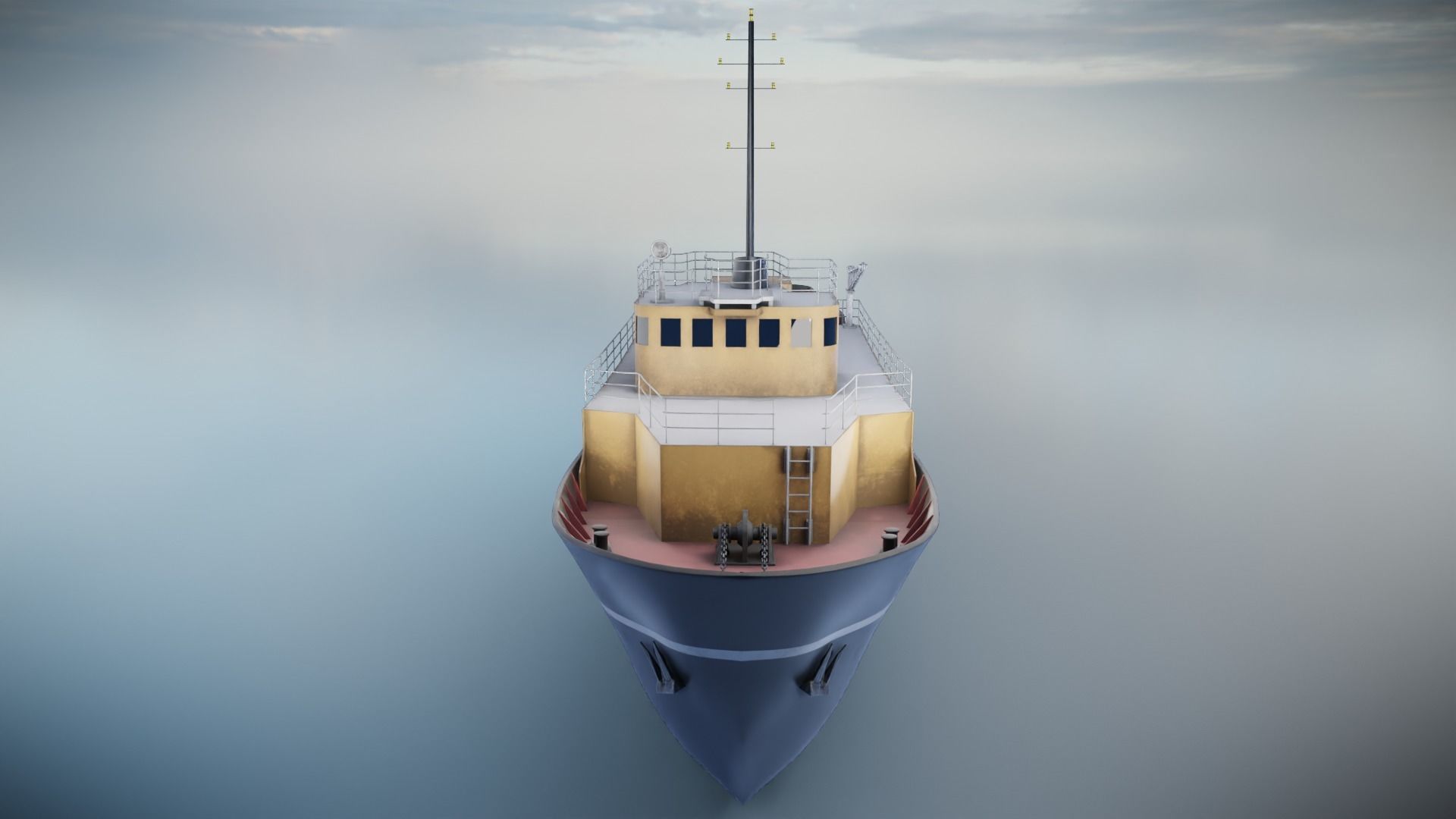 Industrial Ship Low-poly 3D model_3