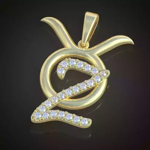 Taurus with letter Z Pendant model 3D 0213 printable model