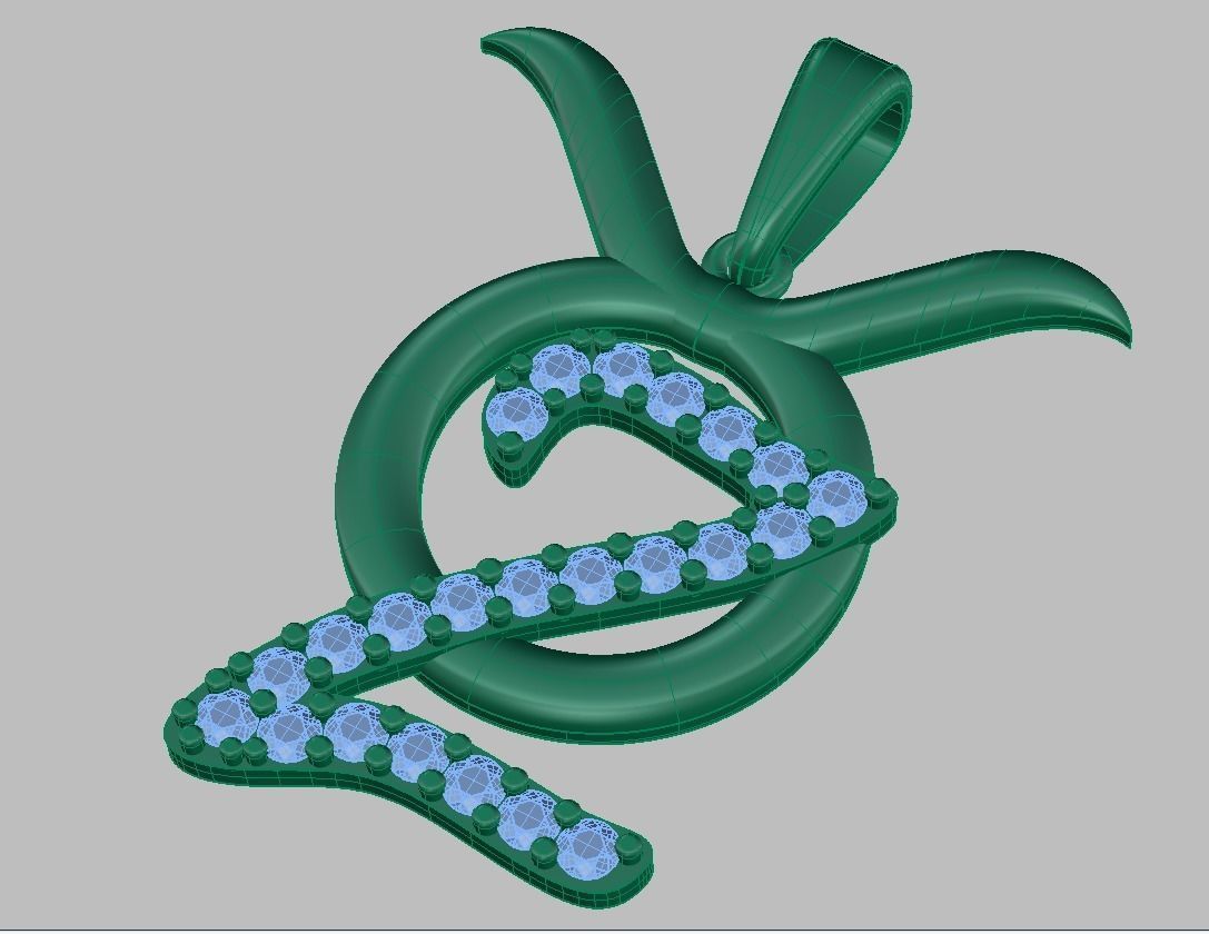 Taurus with letter Z Pendant model 3D 0213 printable model 3D print model_7