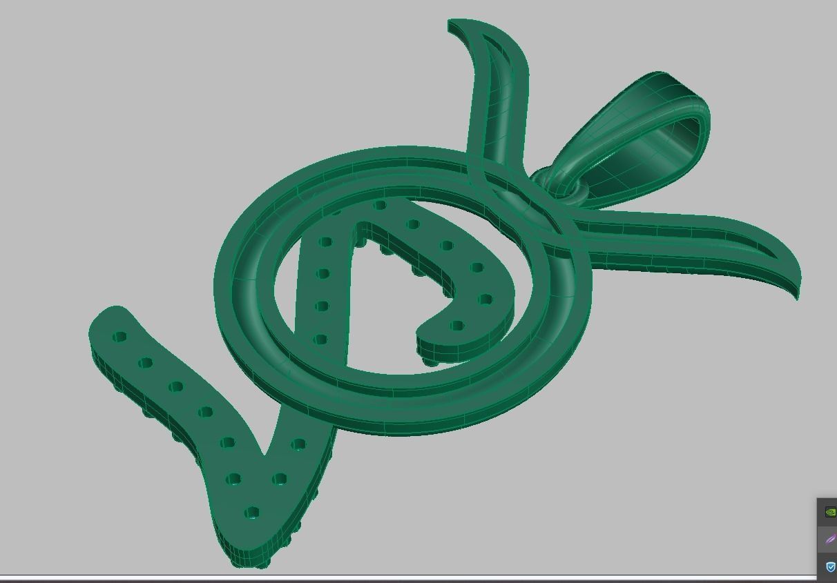 Taurus with letter Z Pendant model 3D 0213 printable model 3D print model_8