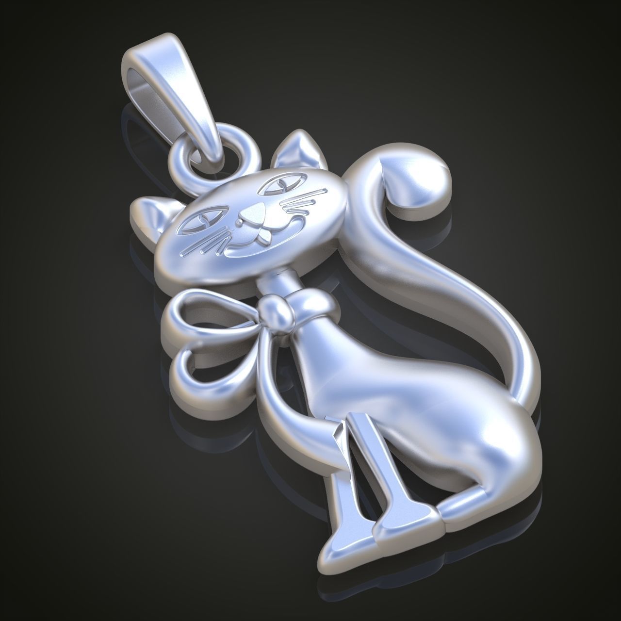 Cat Pendant model 3D 0214 printable model 3D print model_1