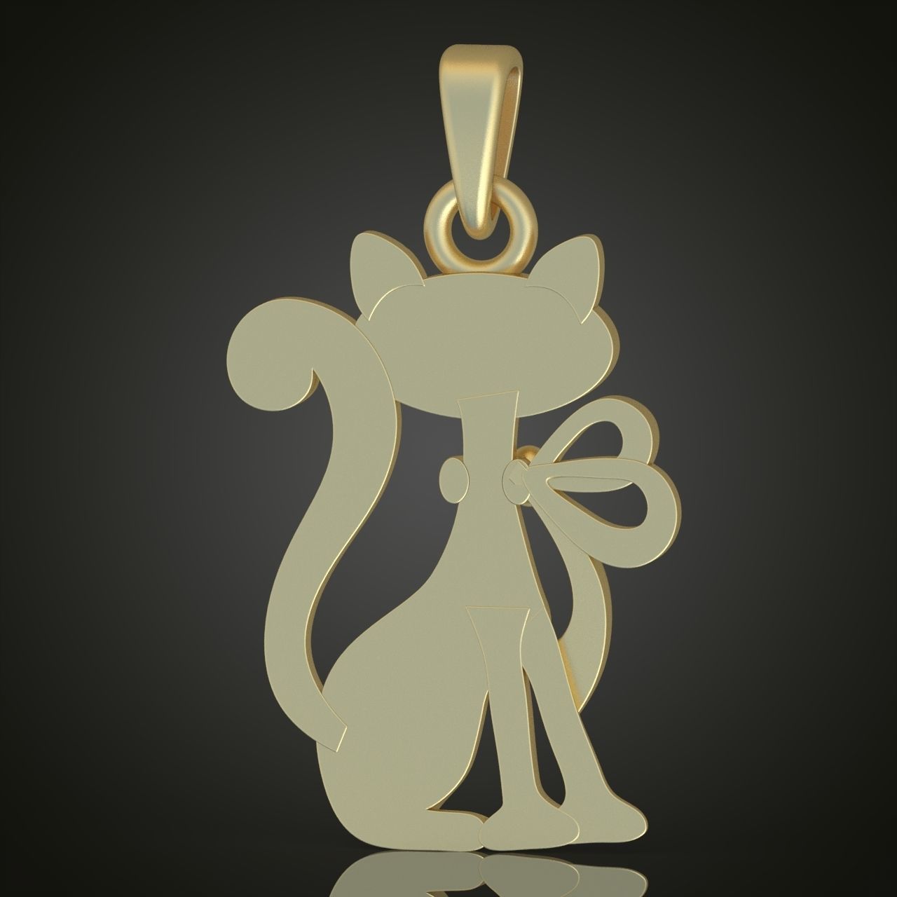 Cat Pendant model 3D 0214 printable model 3D print model_4