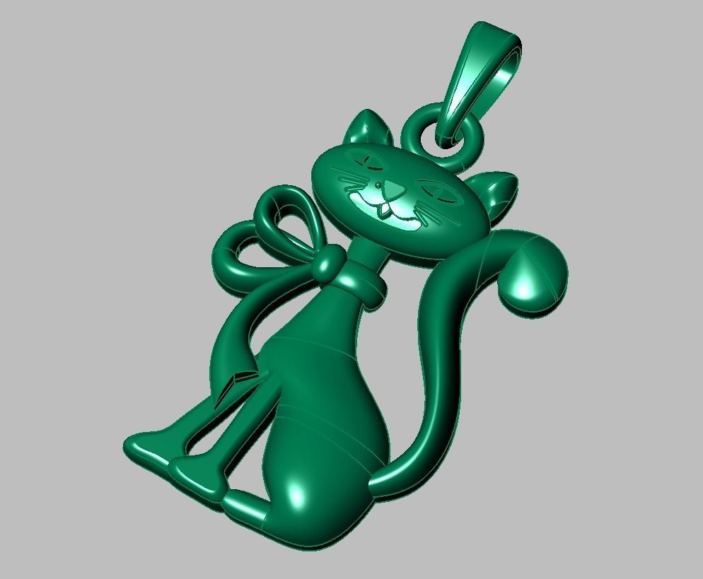 Cat Pendant model 3D 0214 printable model 3D print model_7