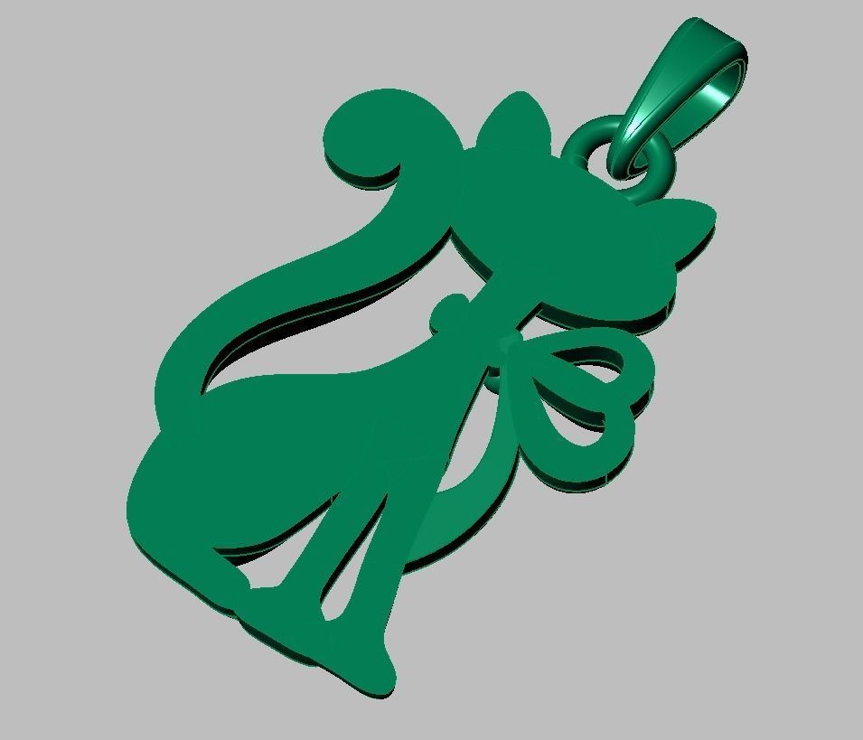 Cat Pendant model 3D 0214 printable model 3D print model_8