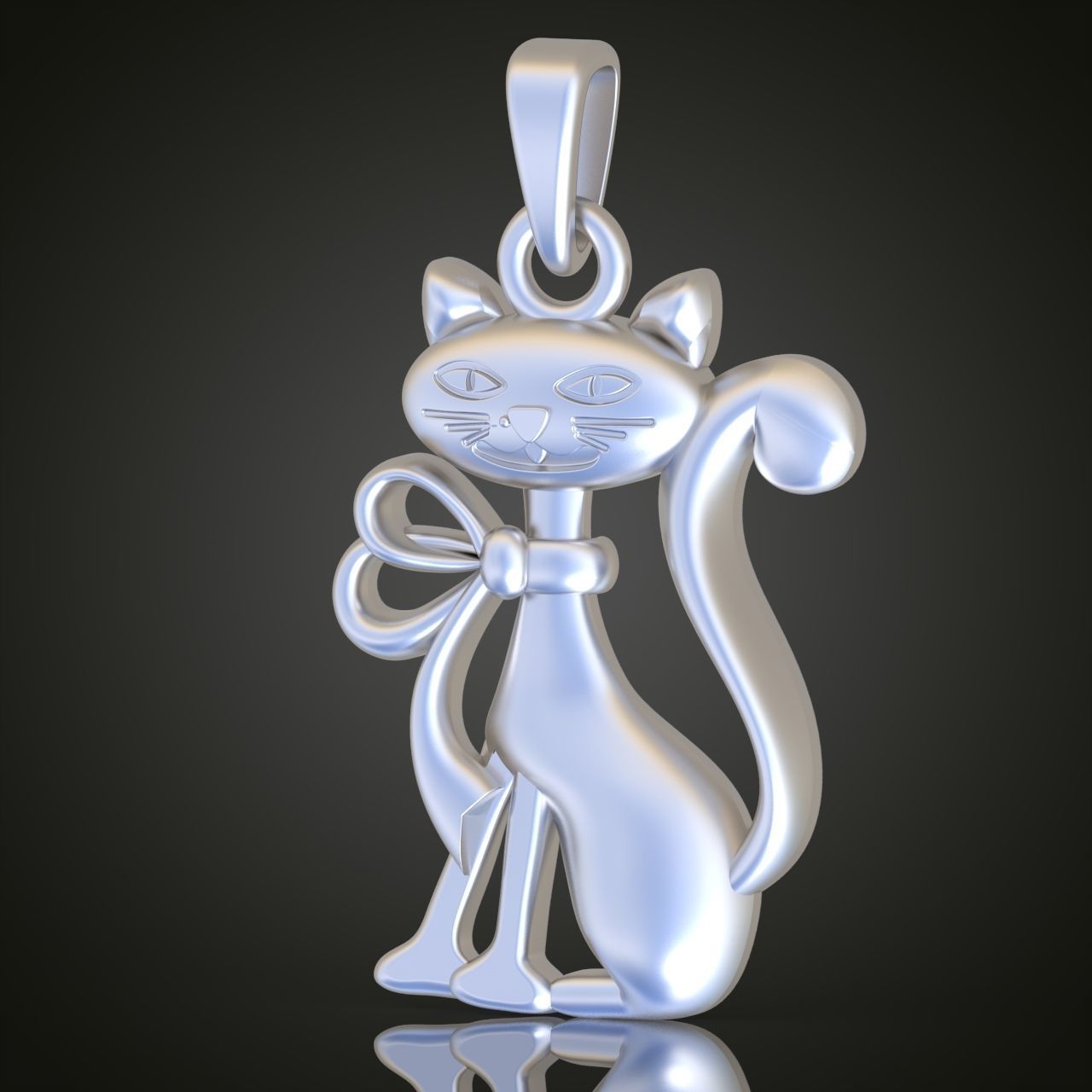 Cat Pendant model 3D 0214 printable model 3D print model_2