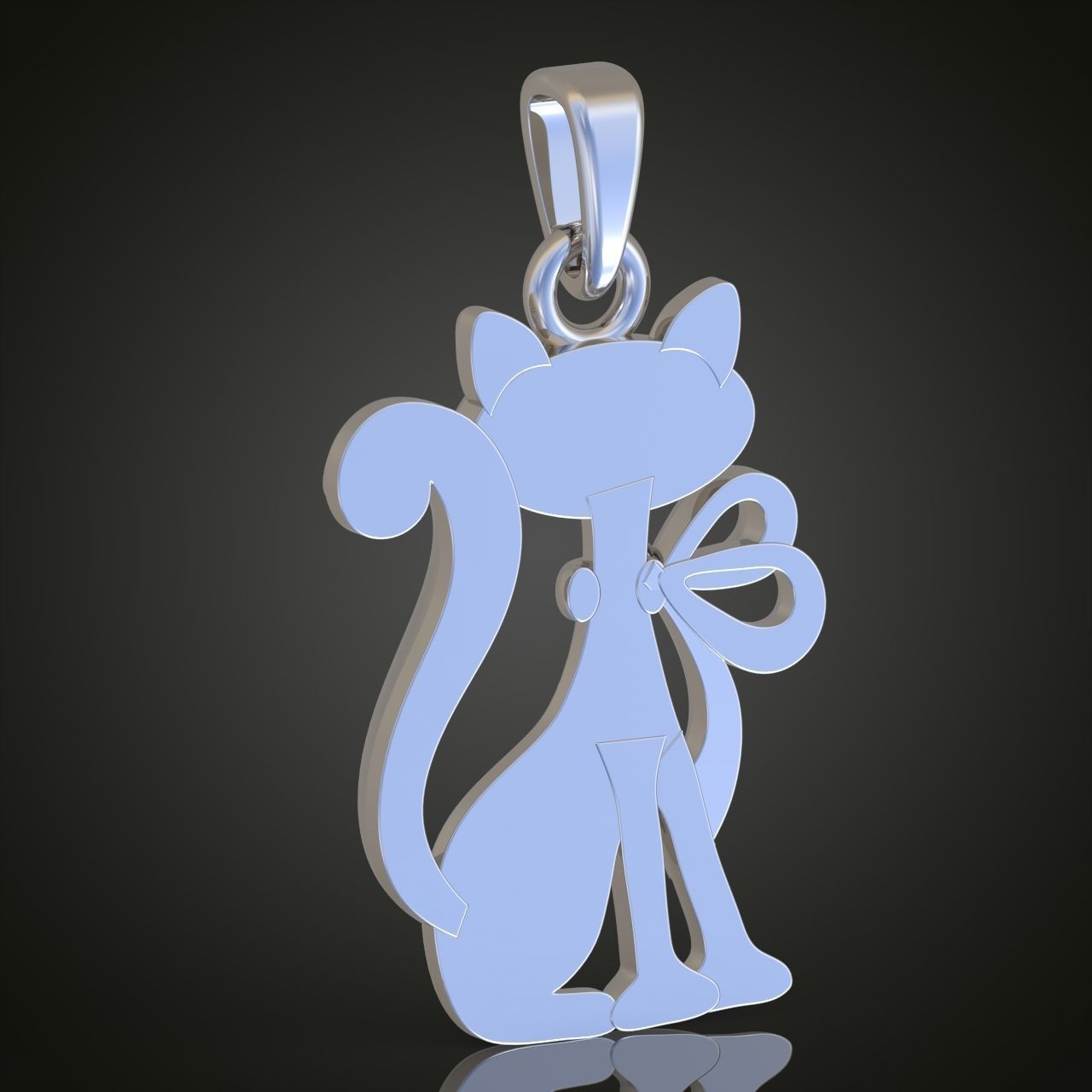 Cat Pendant model 3D 0214 printable model 3D print model_5