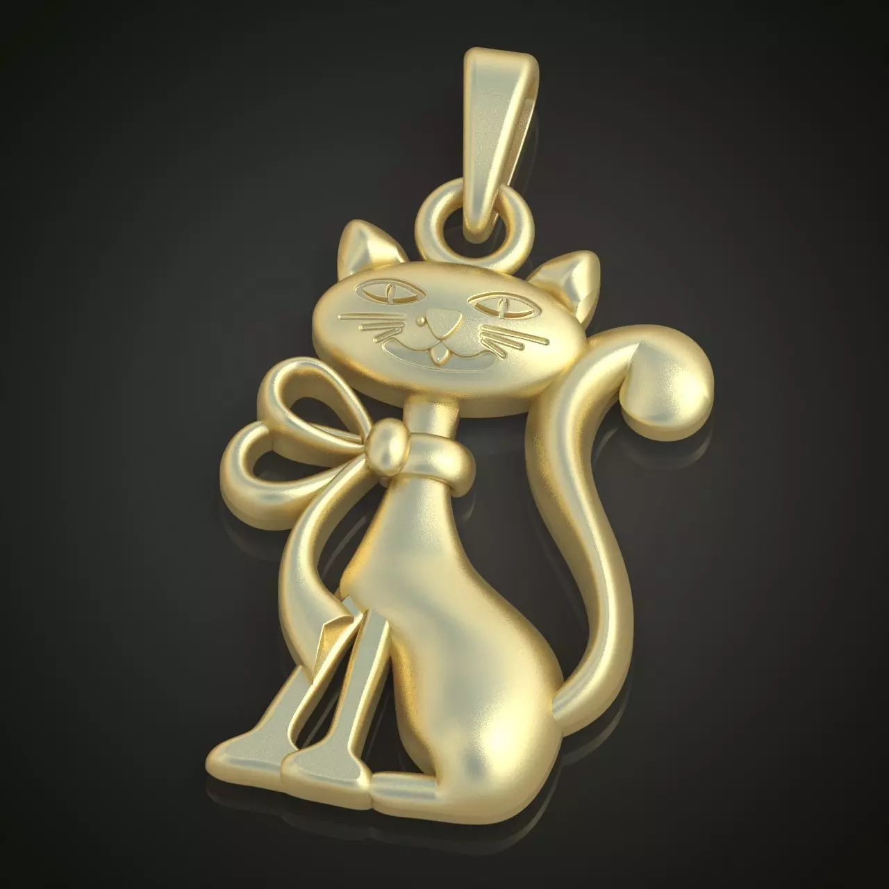 Cat Pendant model 3D 0214 printable model 3D print model_0