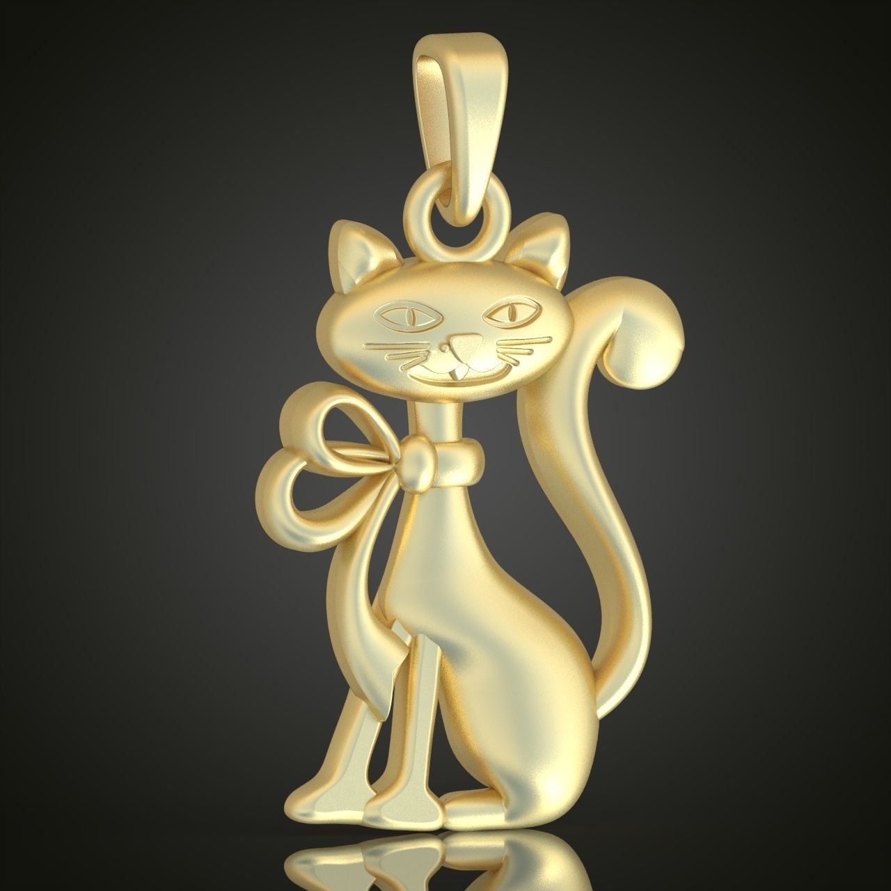 Cat Pendant model 3D 0214 printable model 3D print model_3