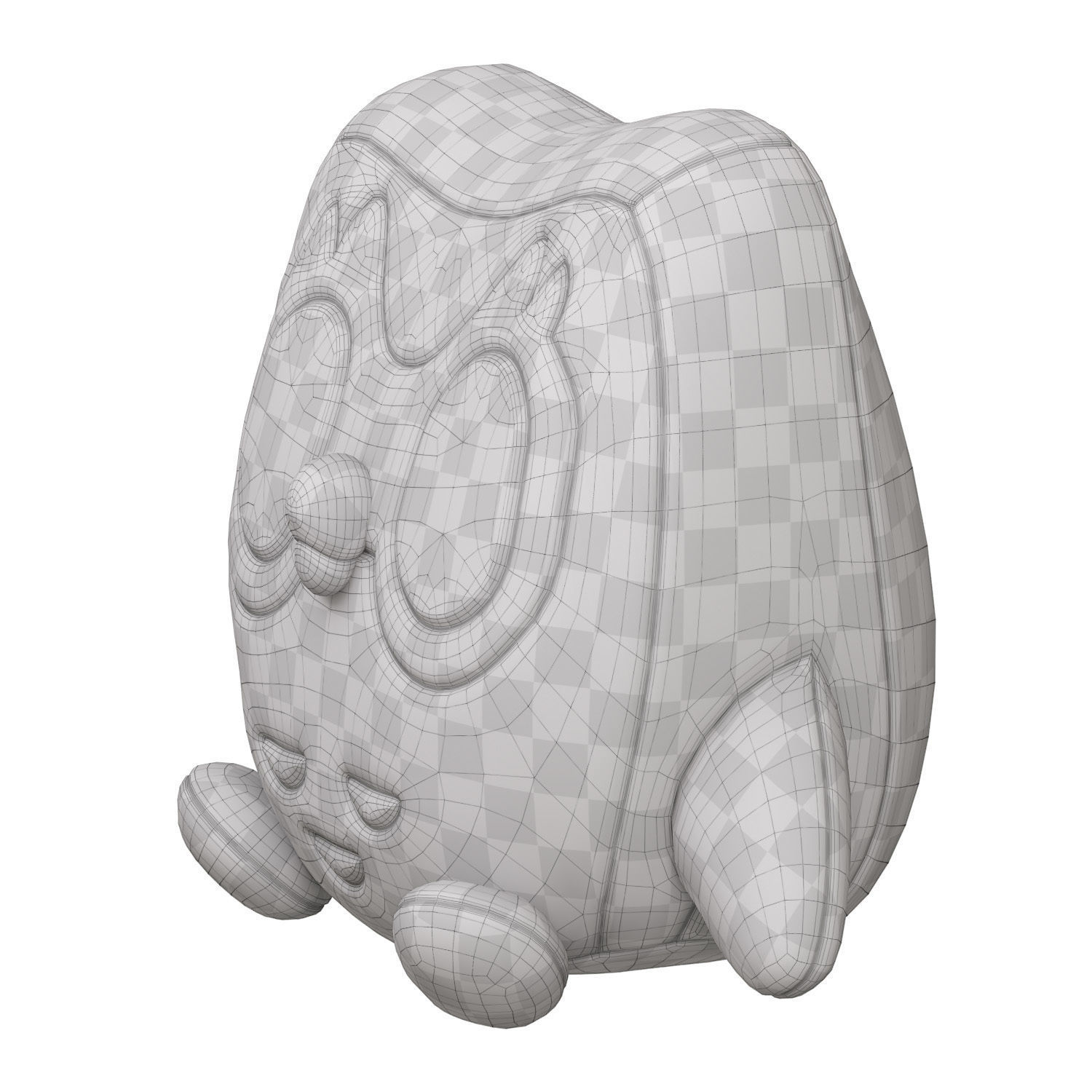 Soft toy Green Owl 3D model_6