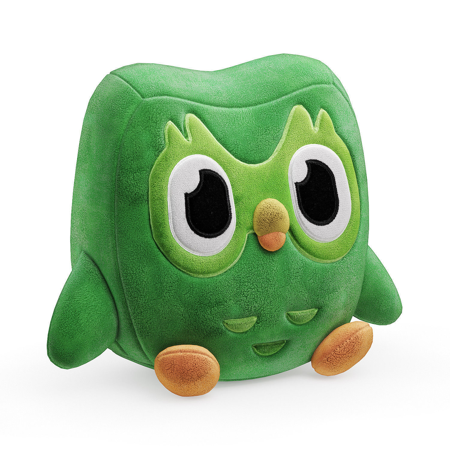 Soft toy Green Owl 3D model_1