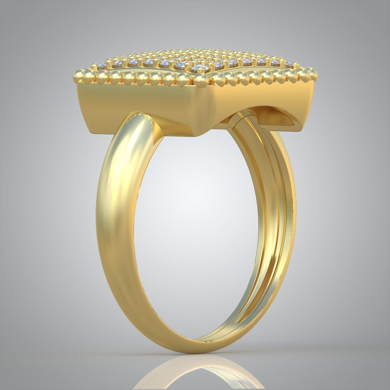 Diamond ring 0420 3D printable model 3D print model_4