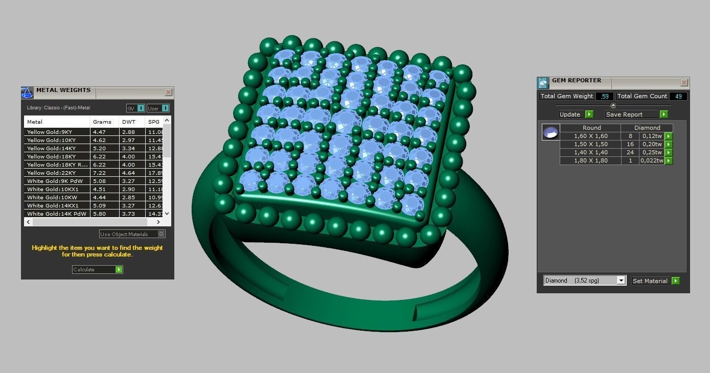 Diamond ring 0420 3D printable model 3D print model_15