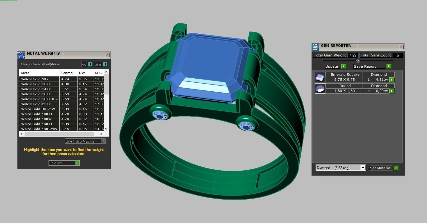 Diamond ring 0421 3D printable model10 3D print model_16