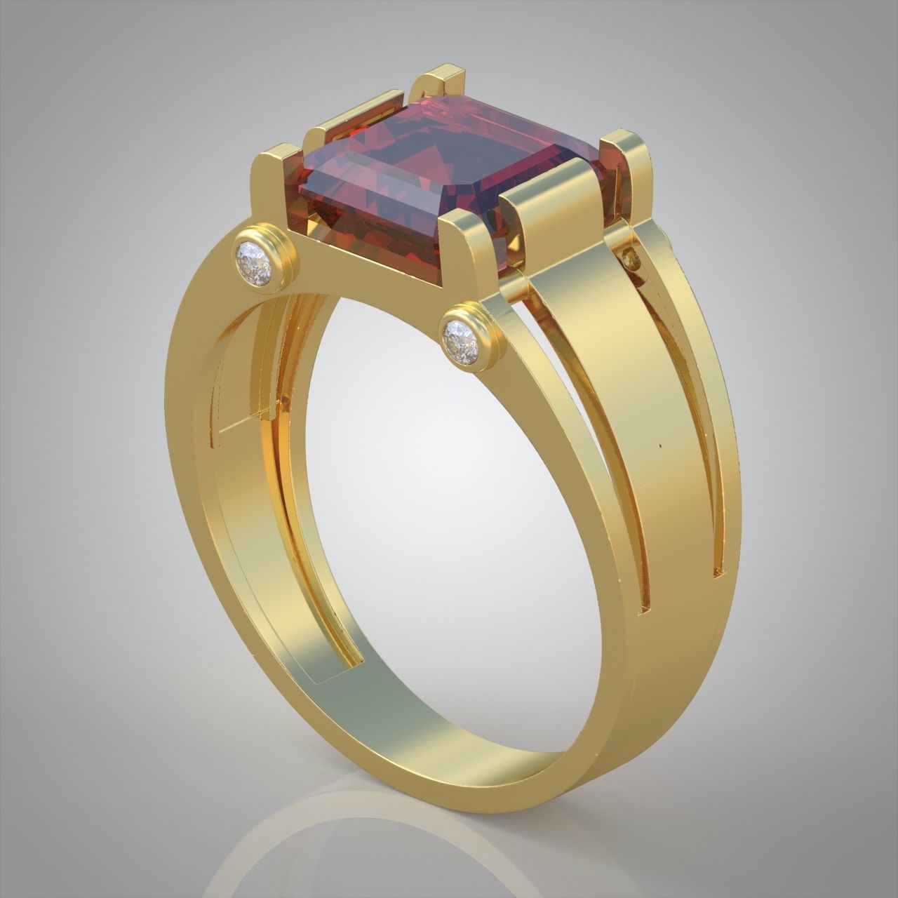 Diamond ring 0421 3D printable model10 3D print model_5