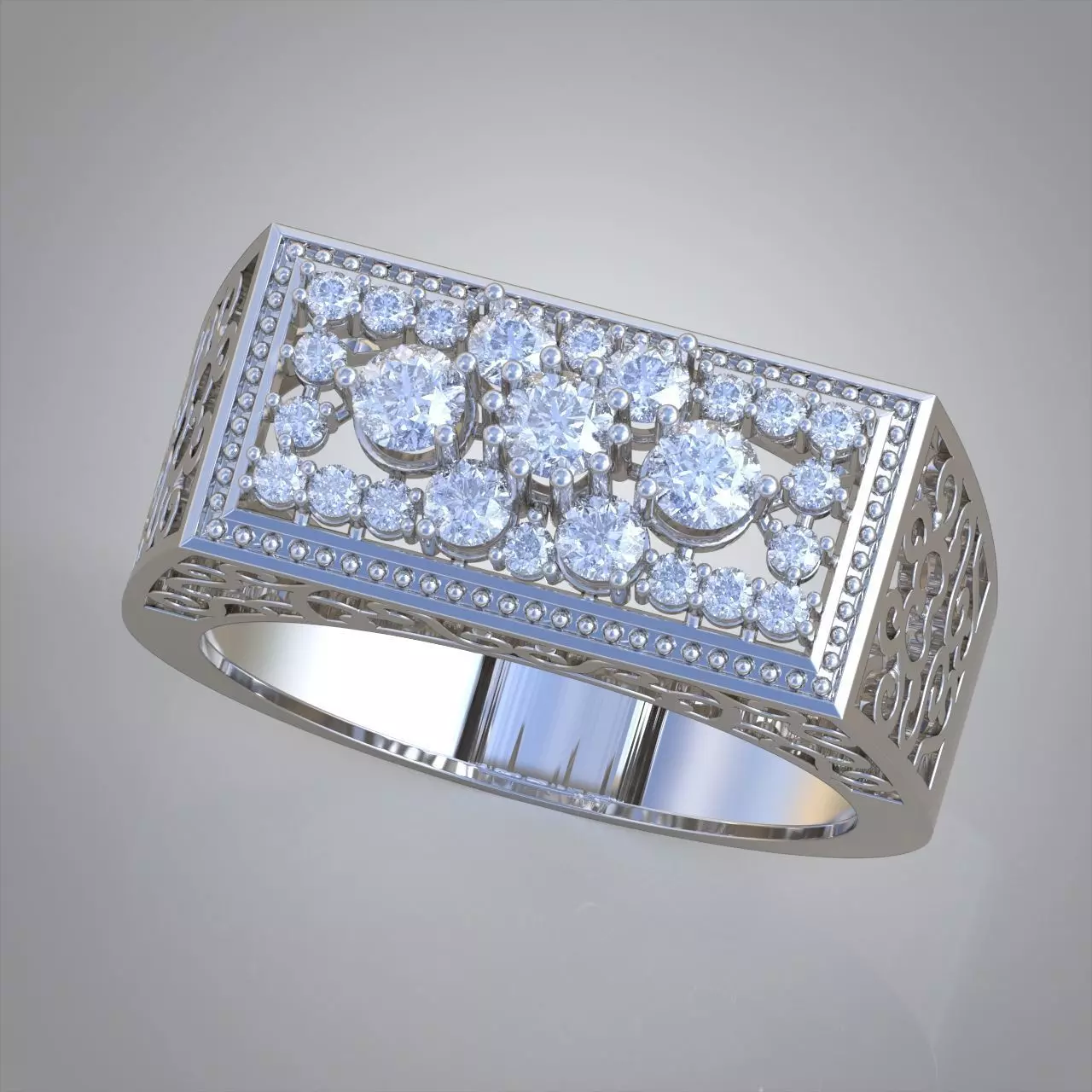 Diamond ring 0422 3D printable model 3D print model_0