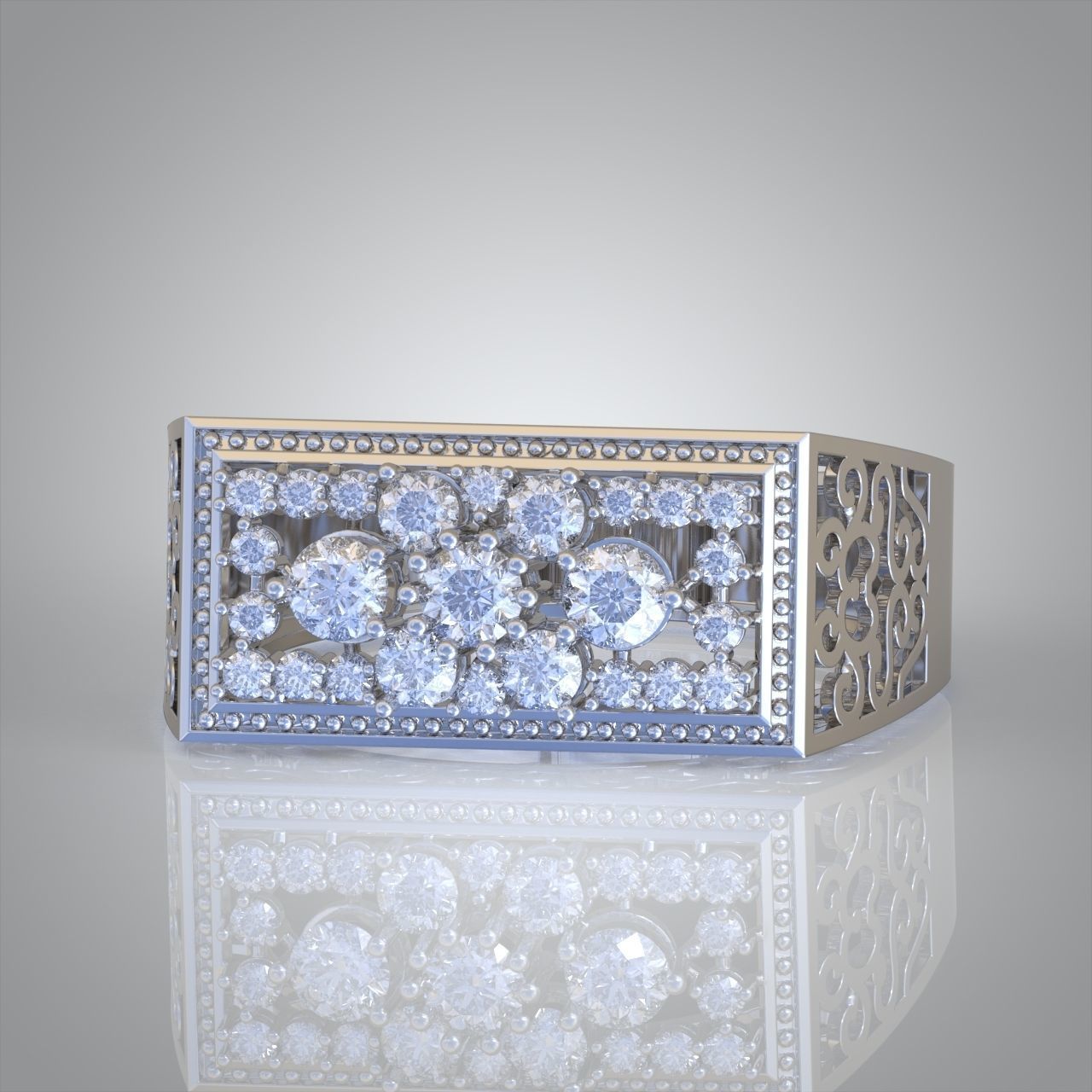 Diamond ring 0422 3D printable model 3D print model_9