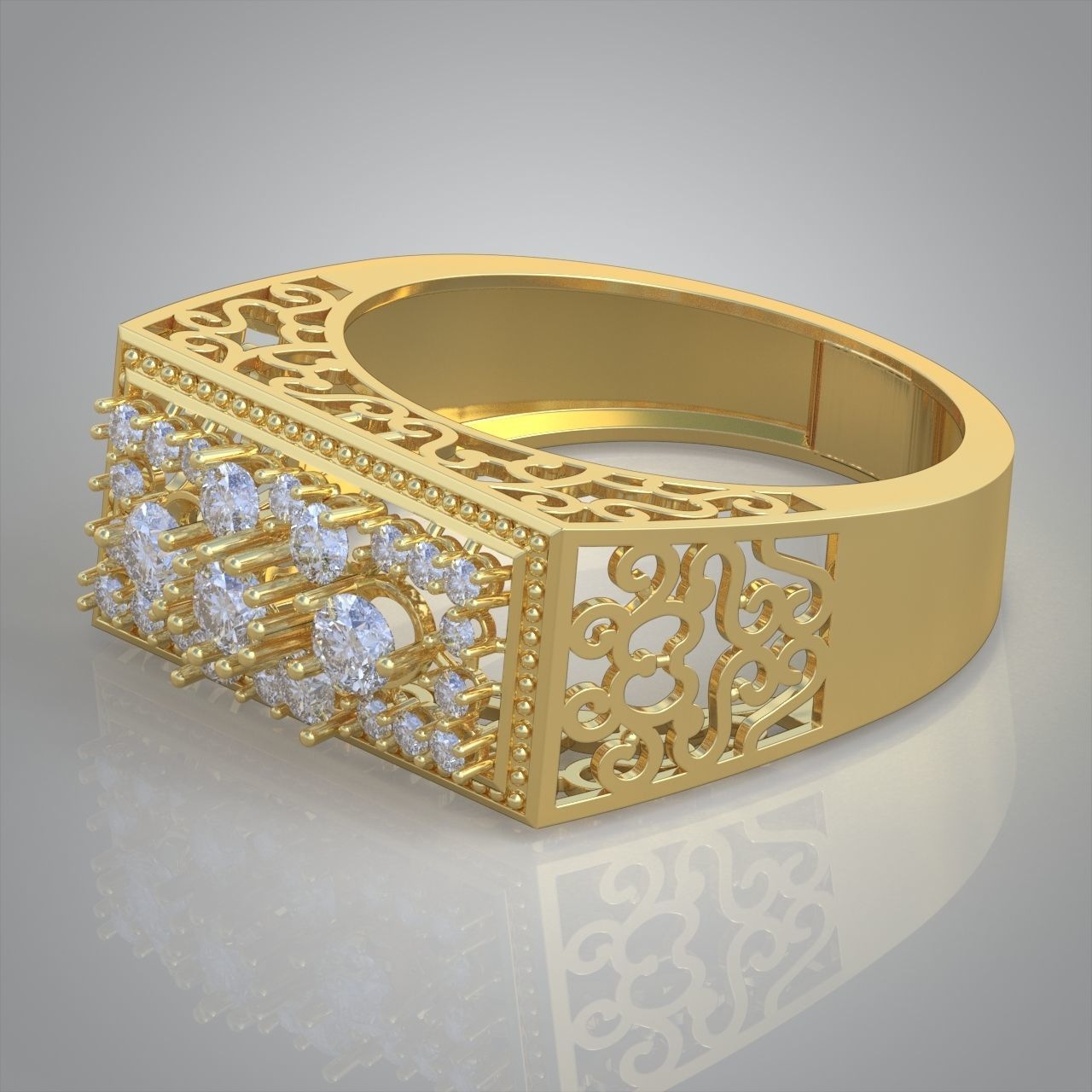 Diamond ring 0422 3D printable model 3D print model_12