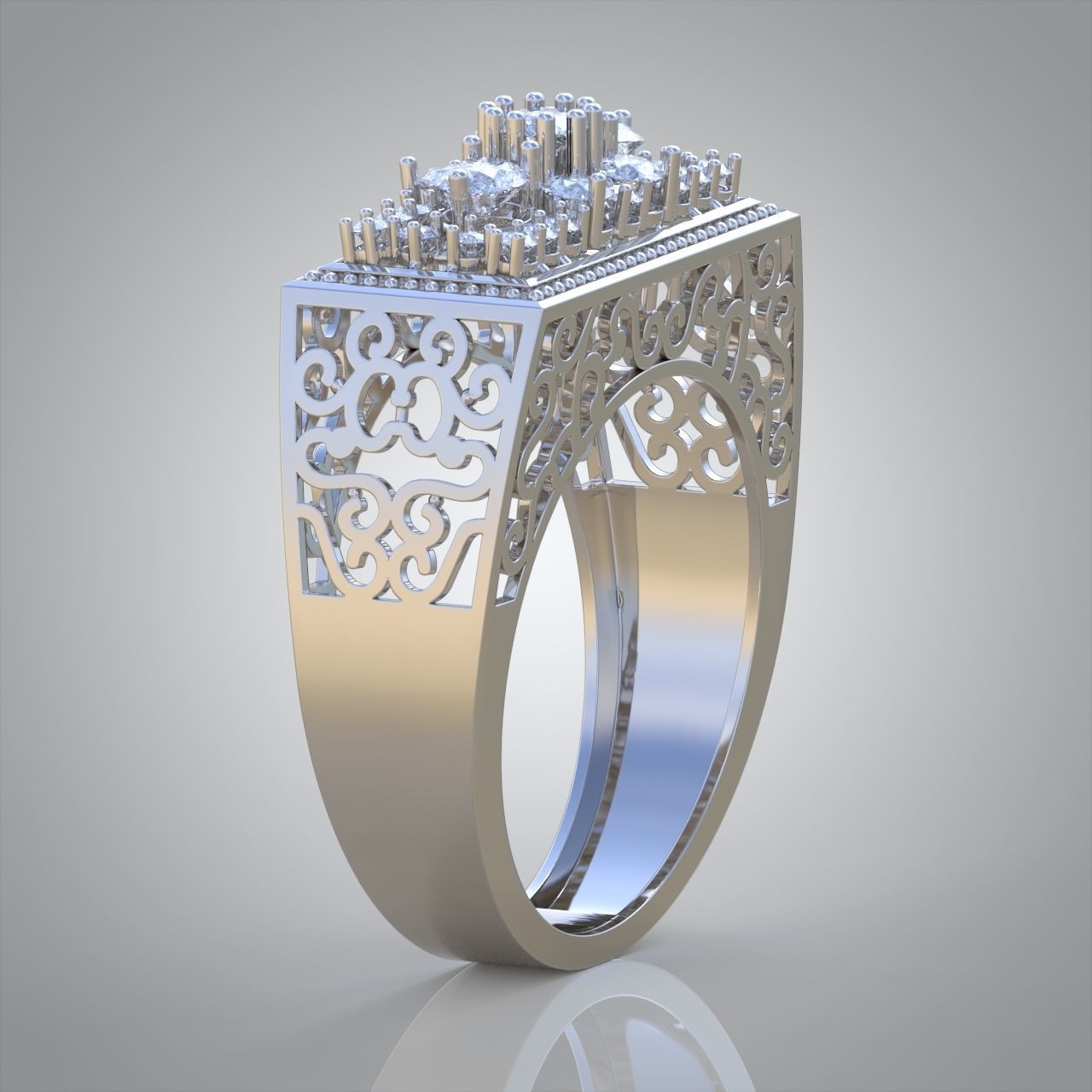 Diamond ring 0422 3D printable model 3D print model_6
