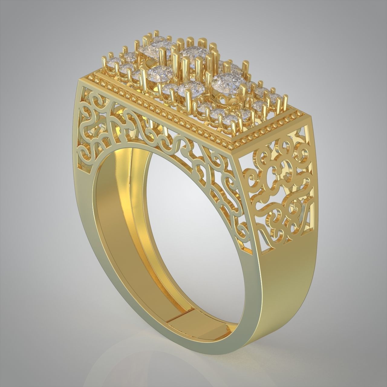 Diamond ring 0422 3D printable model 3D print model_4