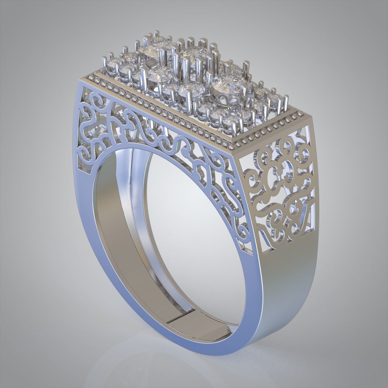 Diamond ring 0422 3D printable model 3D print model_5