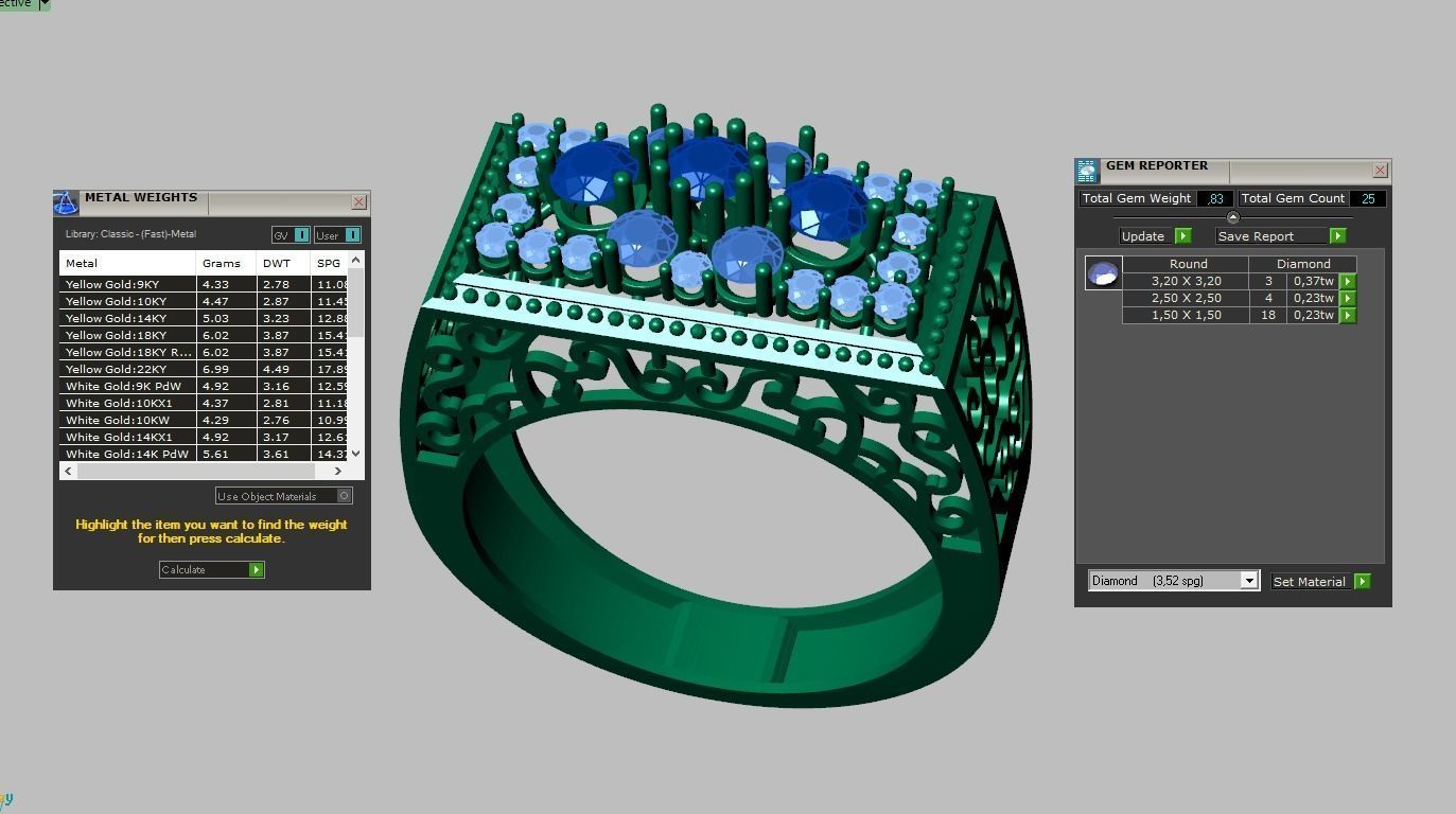 Diamond ring 0422 3D printable model 3D print model_19